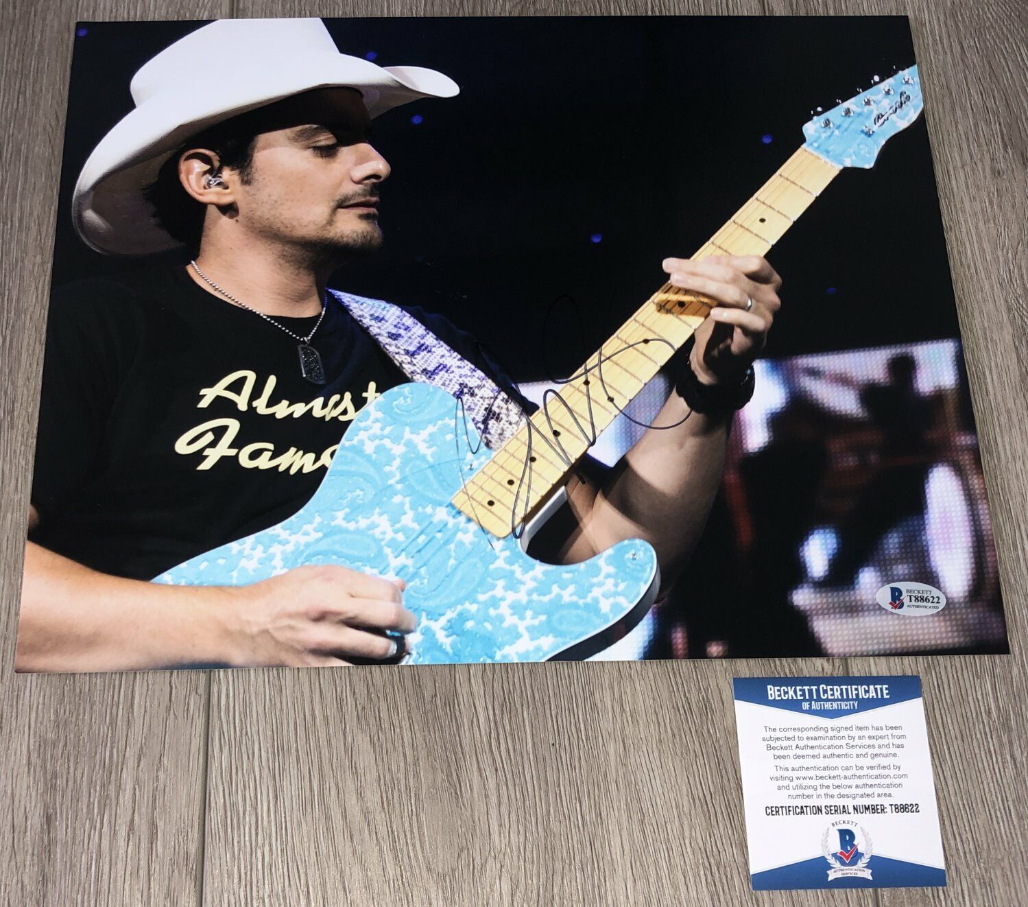 BRAD PAISLEY SIGNED AUTOGRAPH MUD ON THE TIRES 11x14 Photo Poster painting C & BECKETT BAS COA