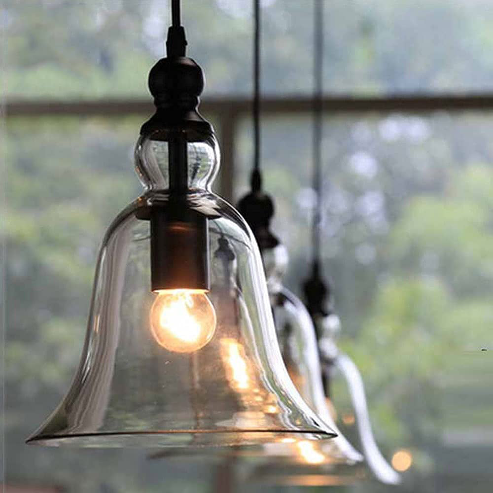 Industrial Style Bell Shape Glass Pendant Light
