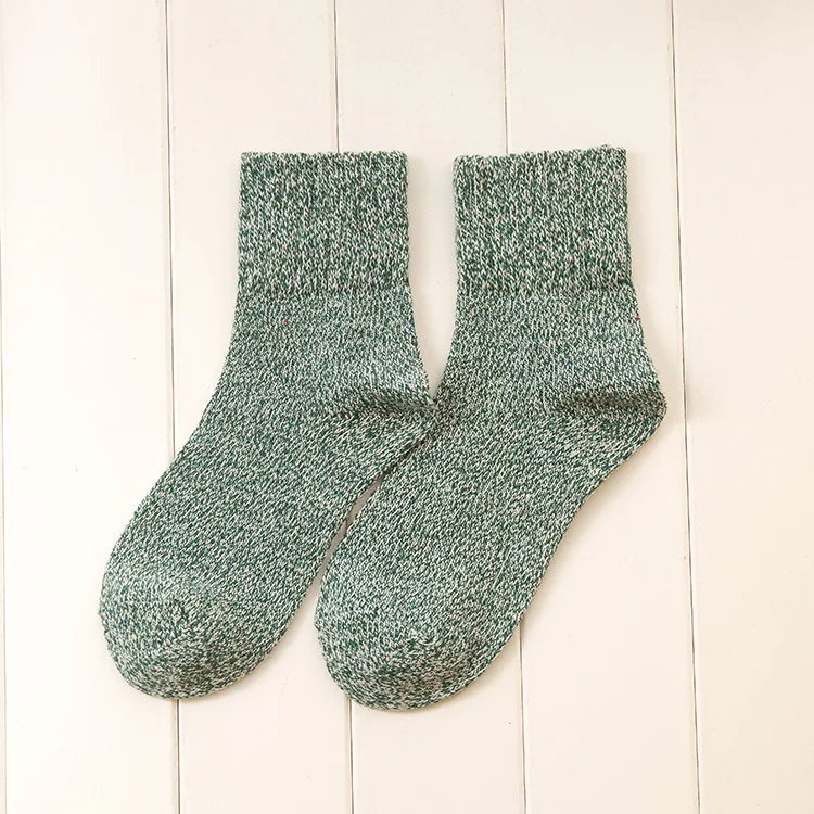 High Screw Type Solid Color Autumn And Winter Thick Warm Angora Wool Women's Socks
