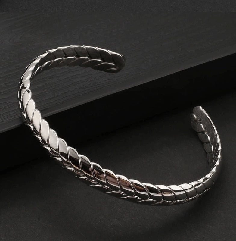 Twisted Wire Jewelry Open Adjustable Stainless Steel Bangle