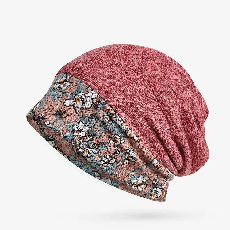 New Flower Lace Stitching Warm Hat