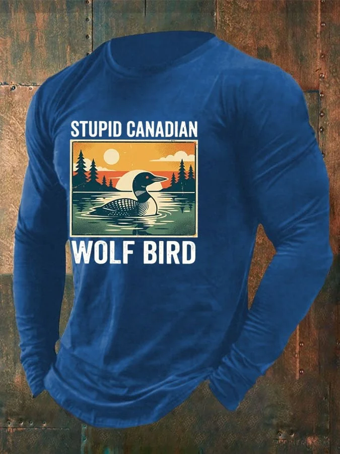 Men's Stupid Canadian Wolf Bird  T-Shirt  socialshop