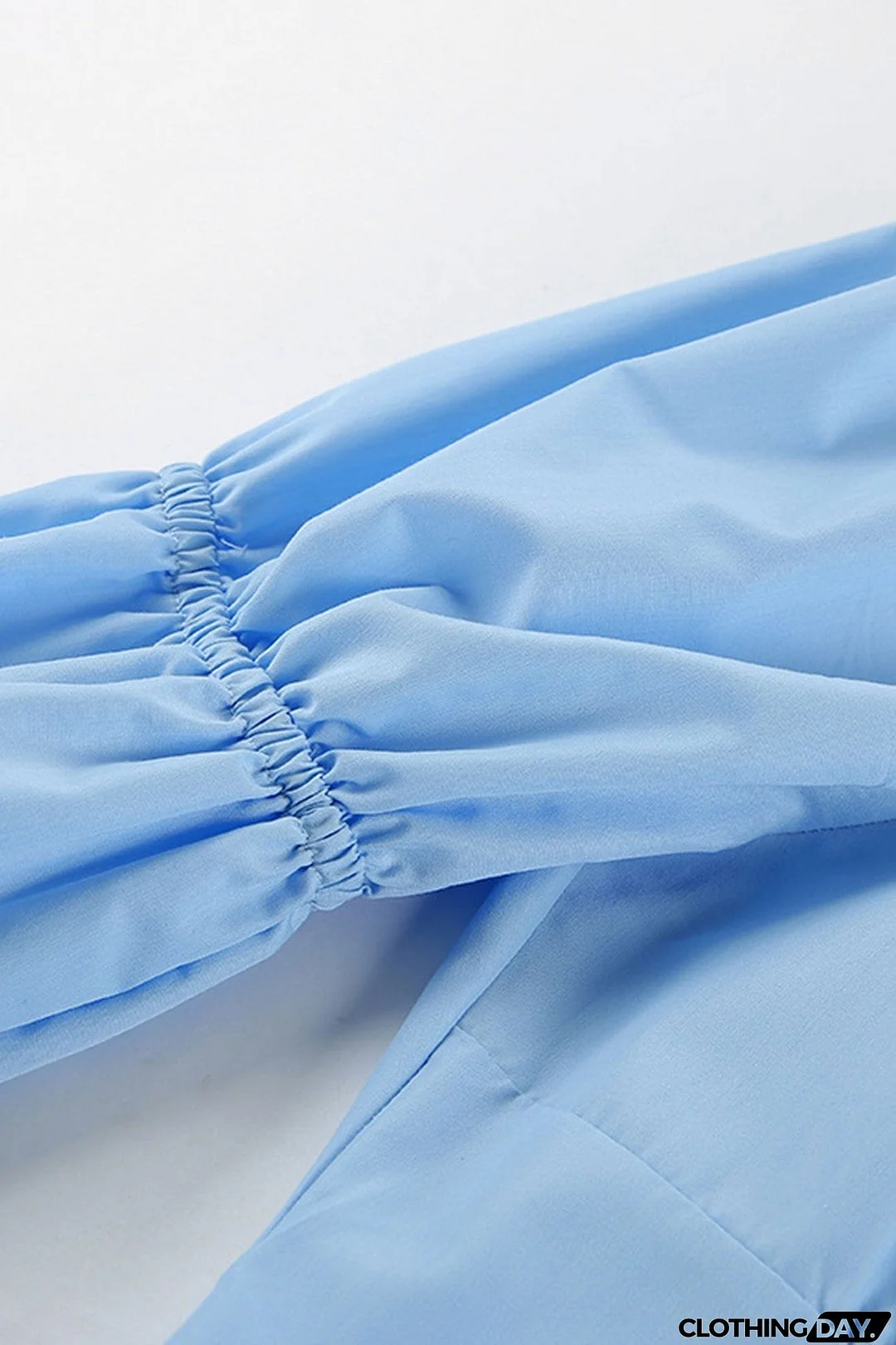 Puff Sleeve Single-breasted Ruffle Dress