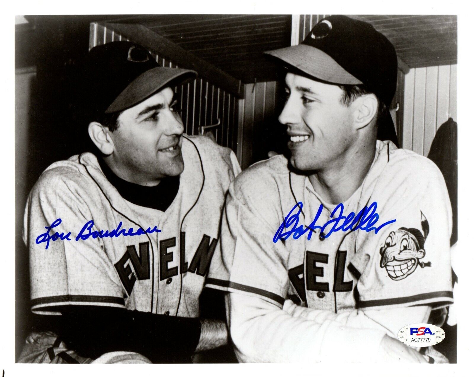 Lou Boudreau & Bob Feller autographed signed 8x10 Photo Poster painting Cleveland Indians PSA