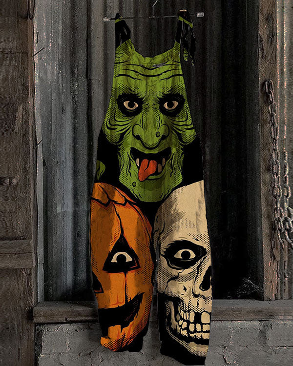 Halloween skull Print Jumpsuit