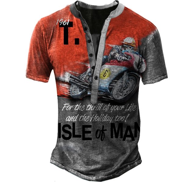 Men's Outdoor 20 Years Of Retro Motorcycle Race Henry Tactical T-Shirt