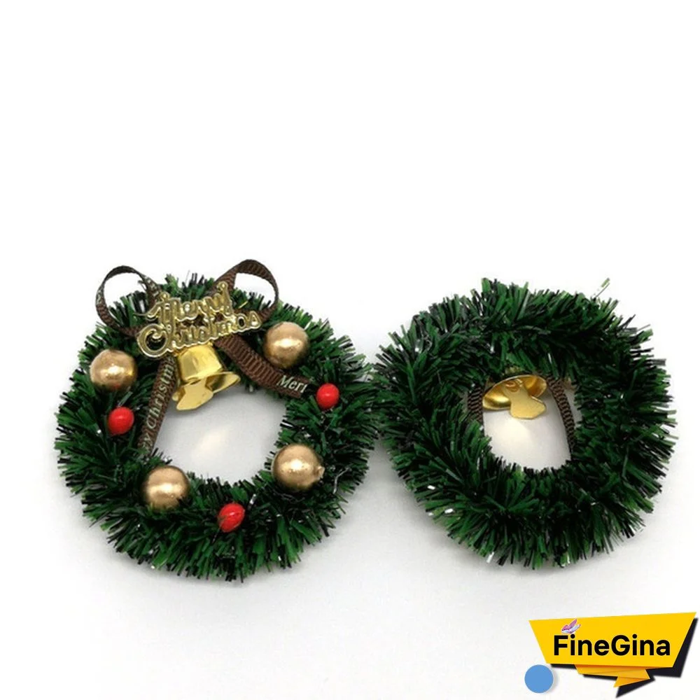 1Pc 1:12 Scale Dollhouse Mini Miniature Christmas Wreath Garland Christmas Ornaments Mini Decoration