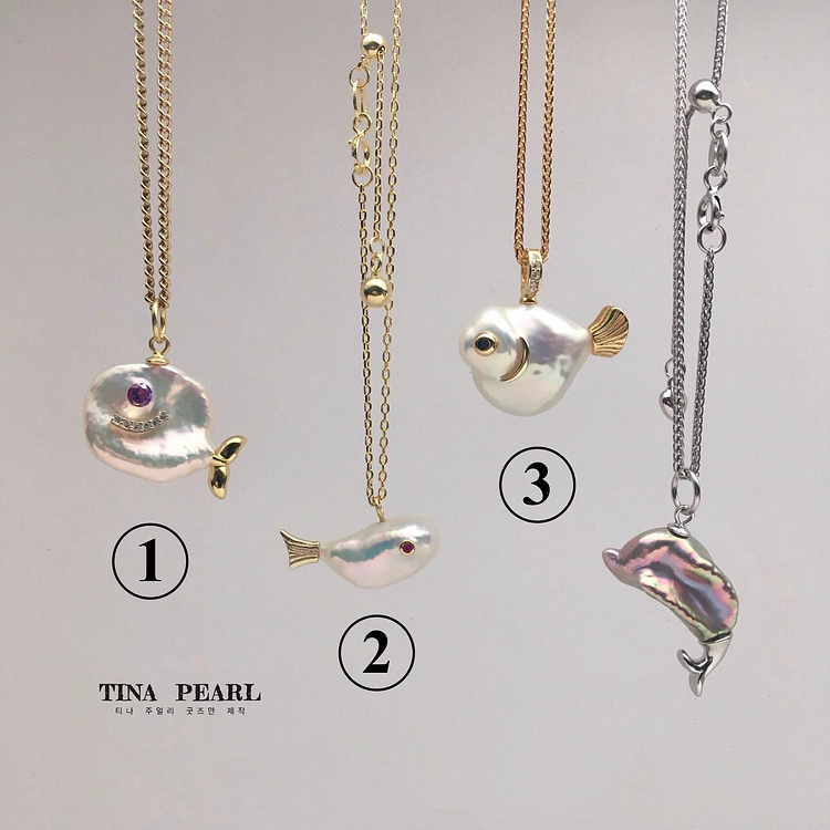 TINA PEARL Pearl fish baby s925 necklace