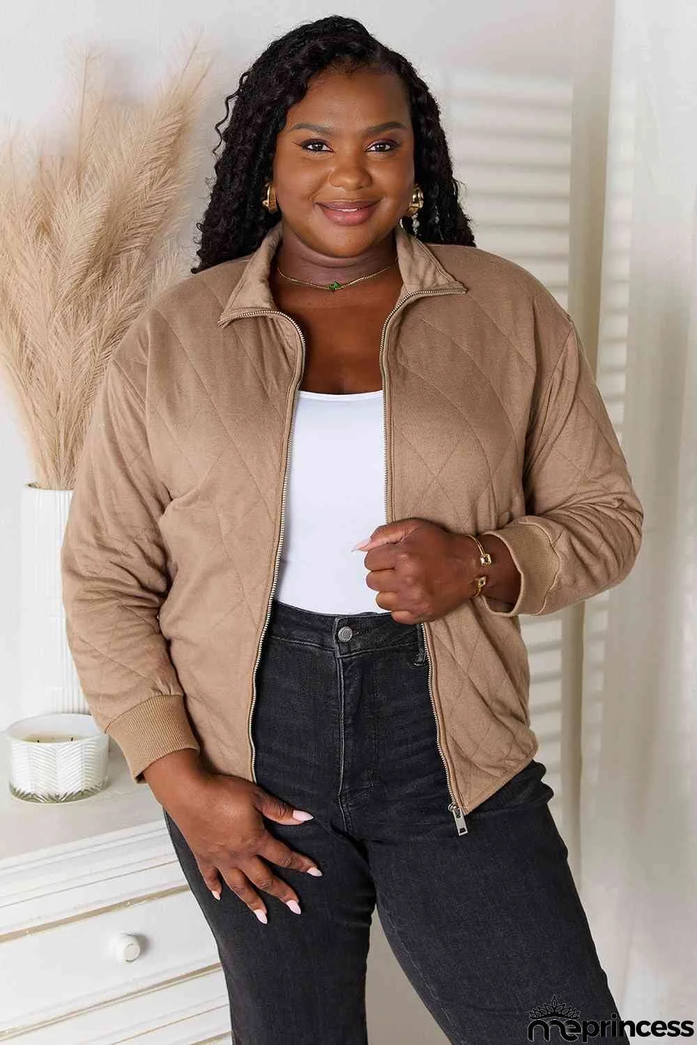 Heimish Full Size Zip-Up Jacket with Pockets