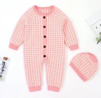 Baby Girl Romper Knitted Newborn Baby Clothes Romper With Hat Infant Toddler Jumpsuit For Kids Cotton Toddler Boys Jumpsuit