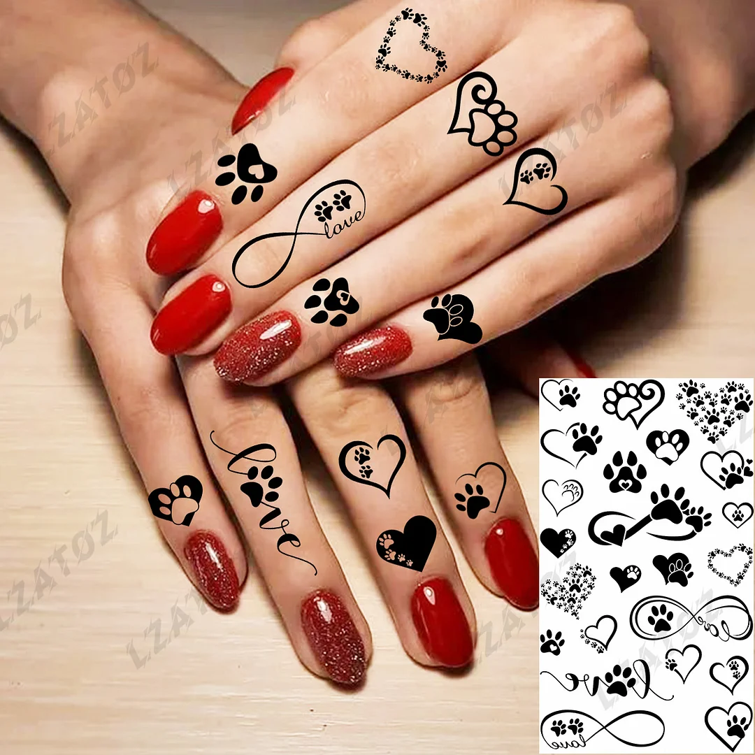 Sdrawing Eye Flower Temporary Tattoos For Woman Adults Rose Butterfly Tiny Fake Tattoo Sticker 3D Finger Waterproof Tatoos