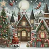 Christmas Tree And Santa Claus - 11CT Stamped Cross Stitch - 50*50cm - Xmas