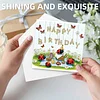 6pcs Diamond Painting Happy Birthdays Cake Greeting Card with Envelope for Family Friends Holiday Gift Congratulations