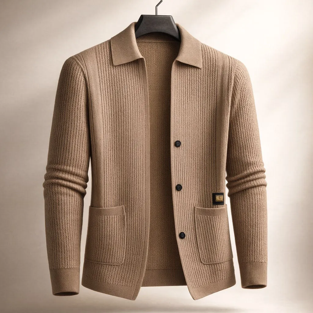 Men's Lombardy Textured Cardigan &ndash; Ribbed Button-Front Knit &ndash; view 2