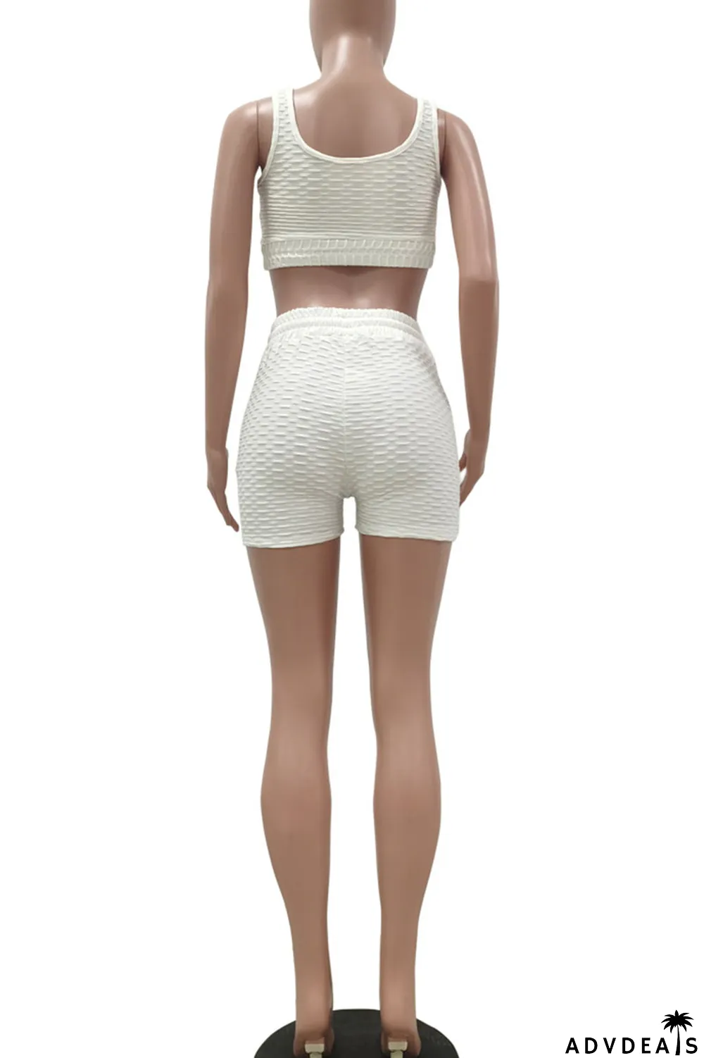 Royal Blue Celebrities Solid Split Joint U Neck Sleeveless Two Pieces