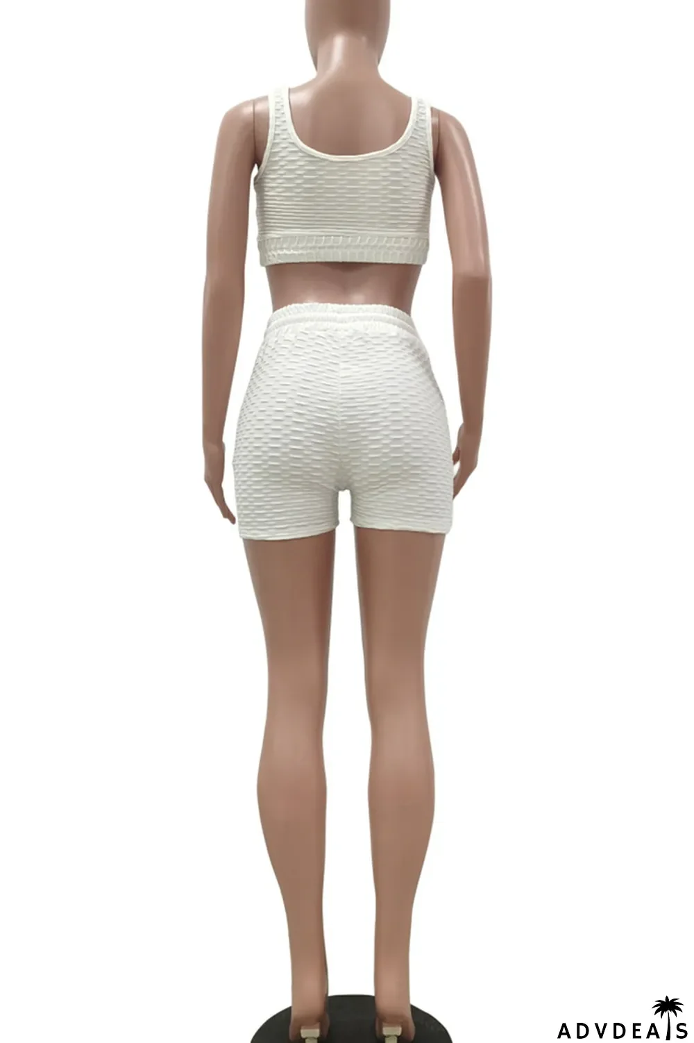 Royal Blue Celebrities Solid Split Joint U Neck Sleeveless Two Pieces