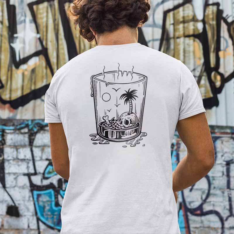 Summer Coconut Tree Skull Print Crew Neck T-shirt - Krazyskull