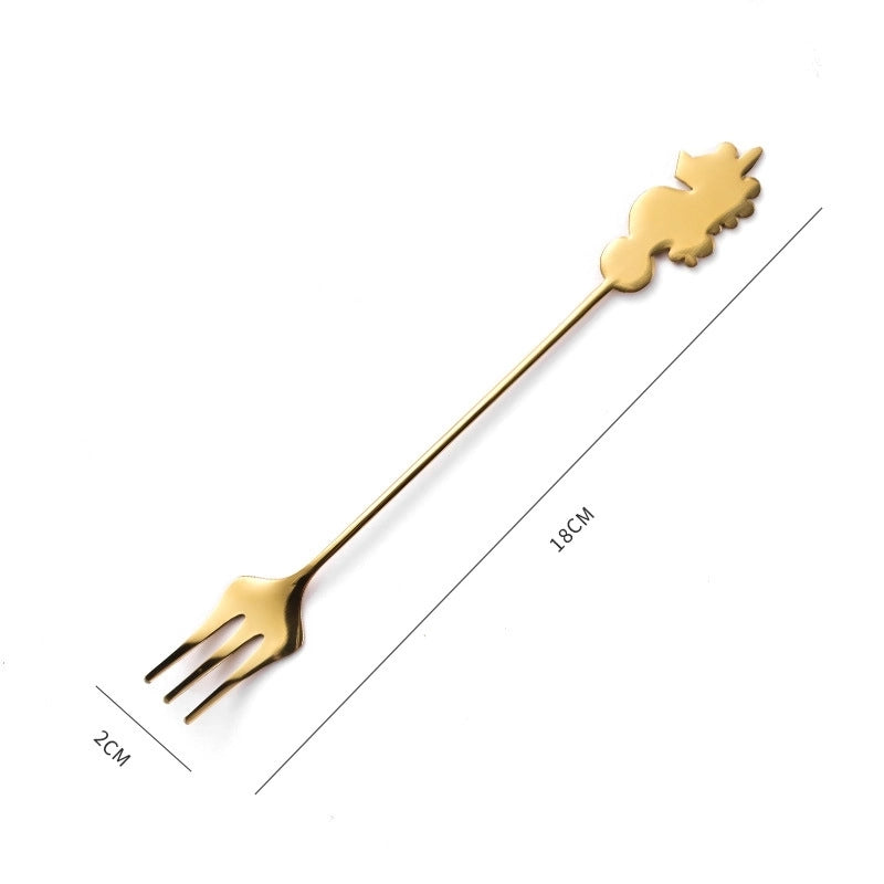 Casual Cartoon Stainless Steel Spoon Fruit Fork