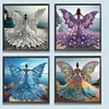 (4er Pack) Engelsflügel Mädchen - speziell geformtes Diamantgemälde - 30*30cm
