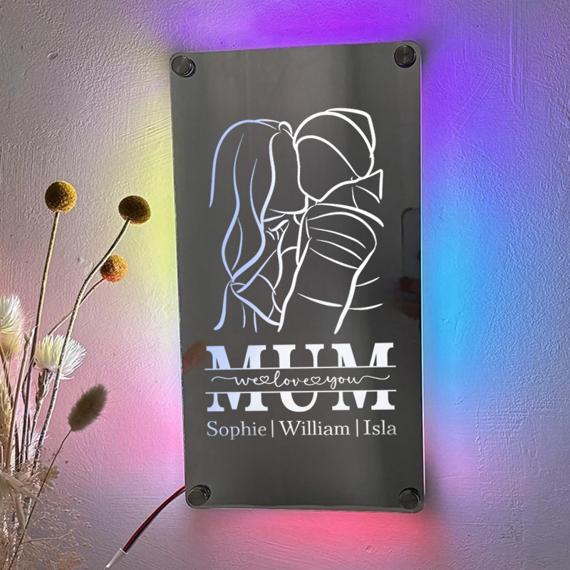 Loveyoufancy Customized Best Mom Silhouette Photo  Light, Shining Mother's Day Gift