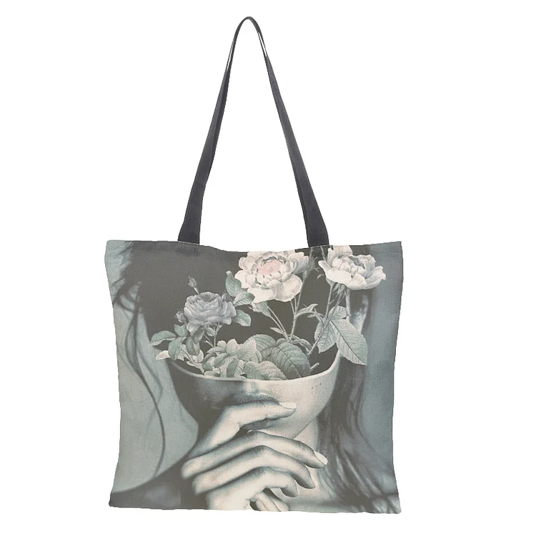 Linen Eco-friendly Tote Bag - Abstract