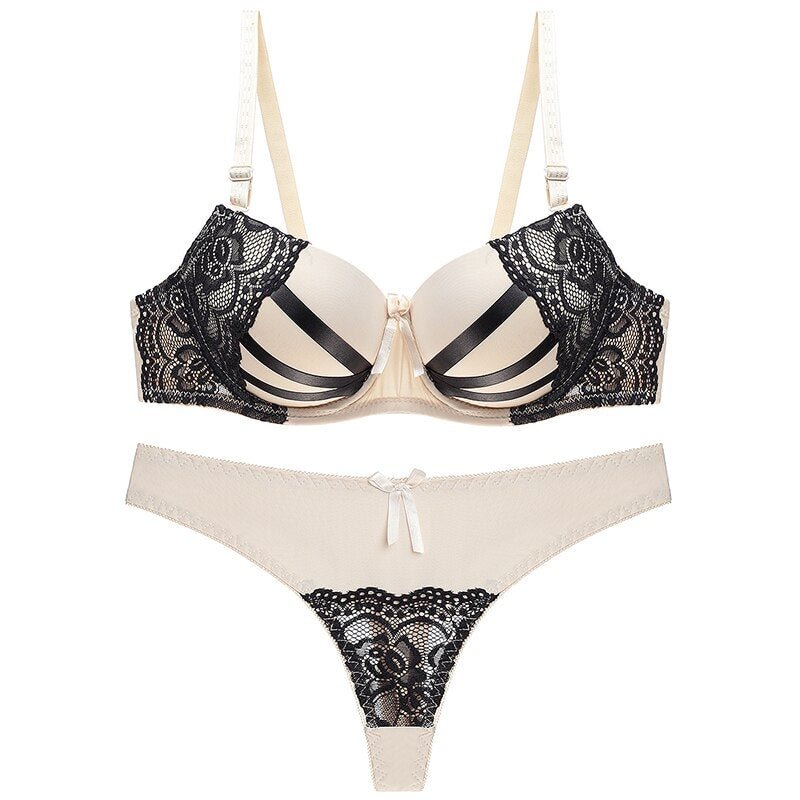Push Up Bra and Thong Set Underwire Bra Plus Size Underwear Sets Women Hot Brassieres Woman Lingerie 2020 Underwear & Sleepwears