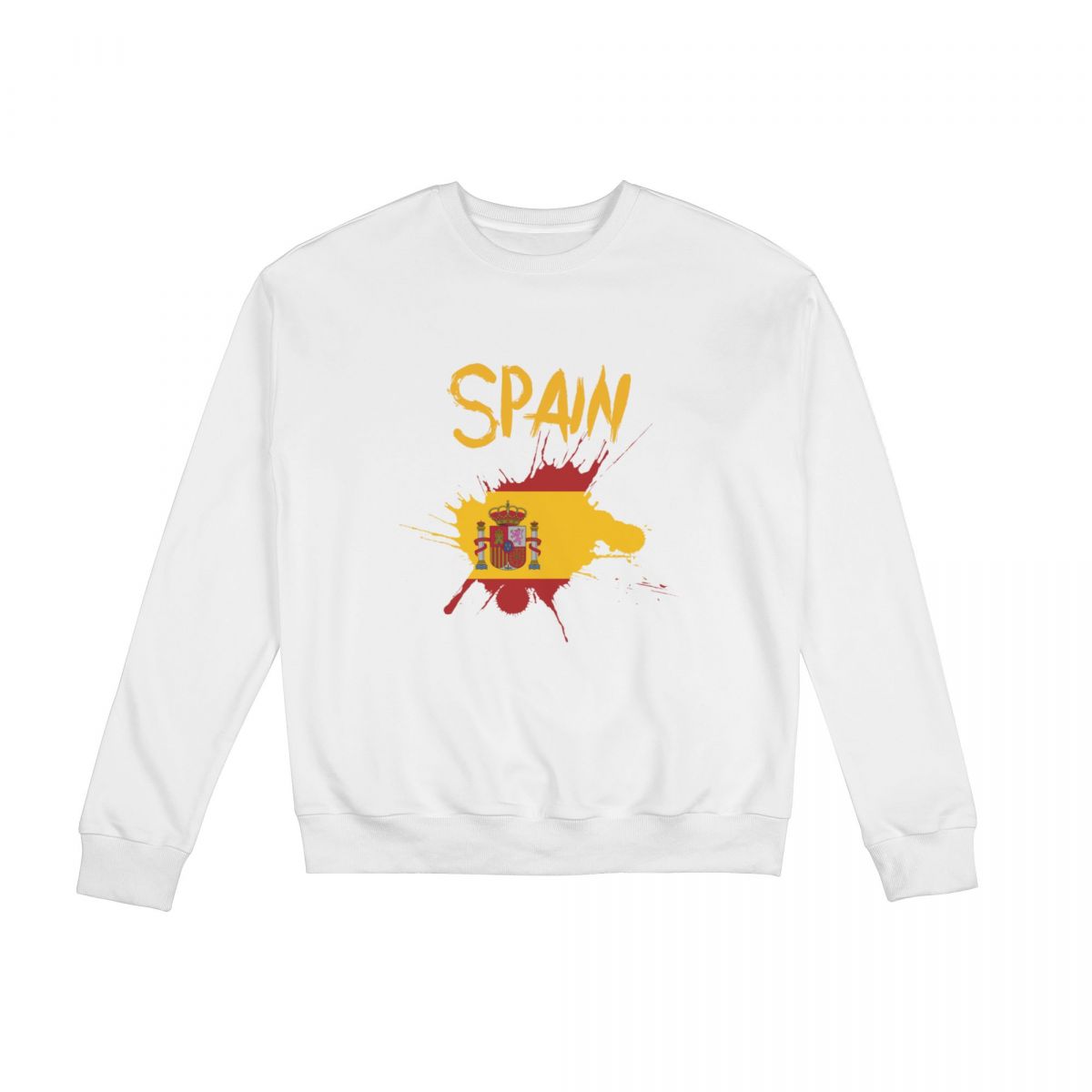 Spain Ink Spatter Sweatshirt Round Neck Tops