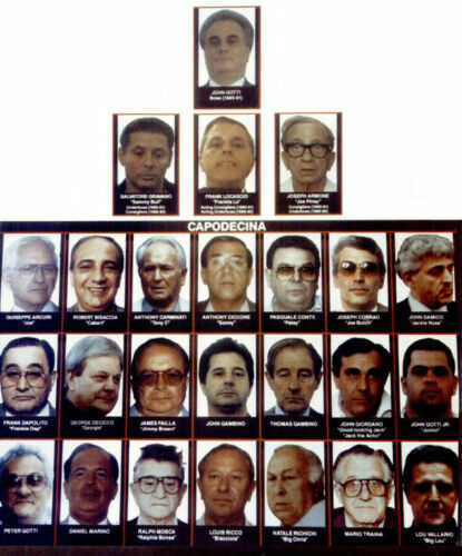 JOHN GOTTI WANTED POSTER 8.5X11 Photo Poster painting PICTURE MAFIA FAMILY CHART TREE GANGSTER