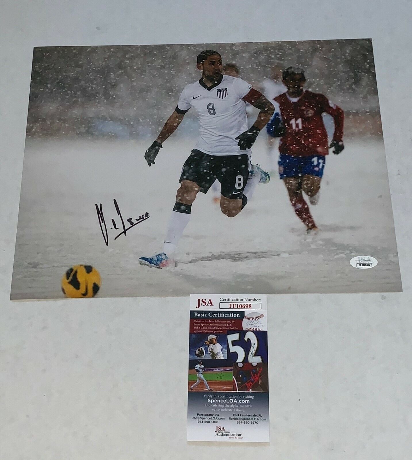 Clint Dempsey Seattle Sounders signed Team USA Soccer 11x14 Photo Poster painting Proof 2 JSA