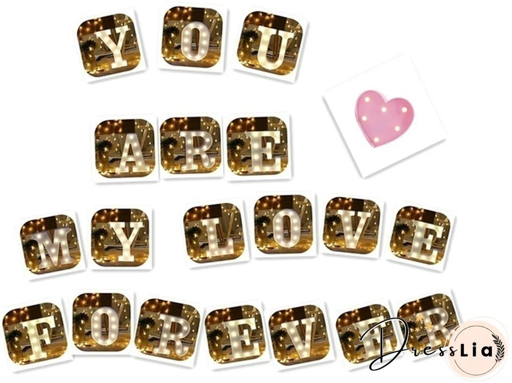 26 Letter LED Lights Luminous Number 0-9Lamp Wedding Birthday Christmas Decoration Decoration Battery Night Light Party Bedroom