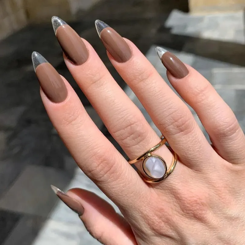 24pcs/box Press On Nails Almond Tai Chi White and Black Wearing Nail Finished oval head pre design acrylic nail tips for girls-Nail Inspo