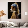 The Girl With A Pearl Earring Dog-11CT Stamped Cross Stitch 40*50cm