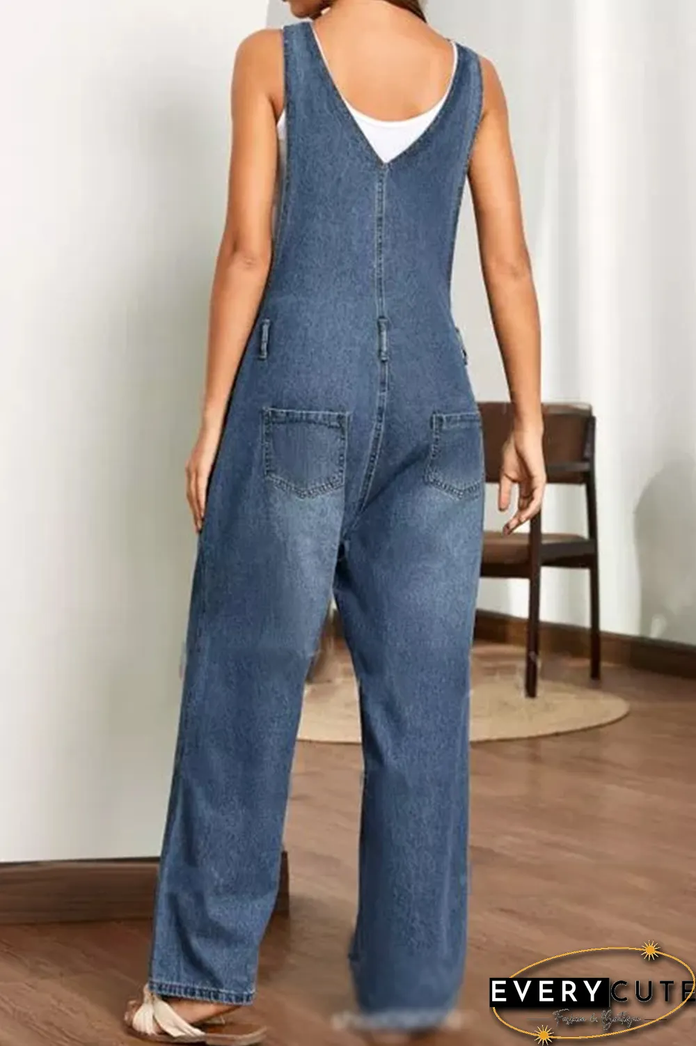 Casual Solid Split Joint Harlan Jumpsuits