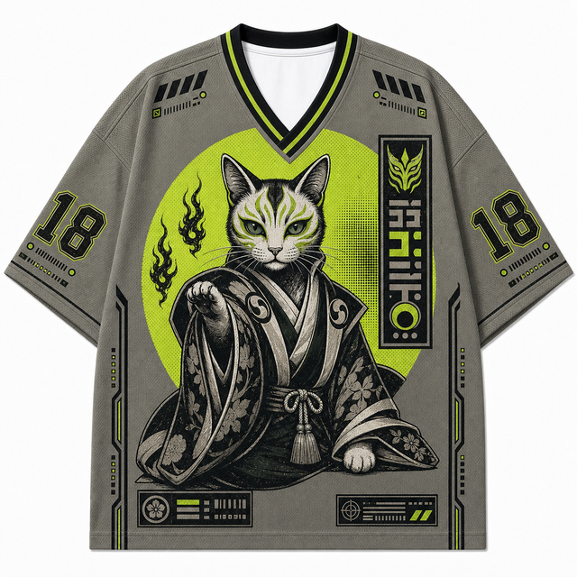 Green Warrior Cat Mesh Jersey
