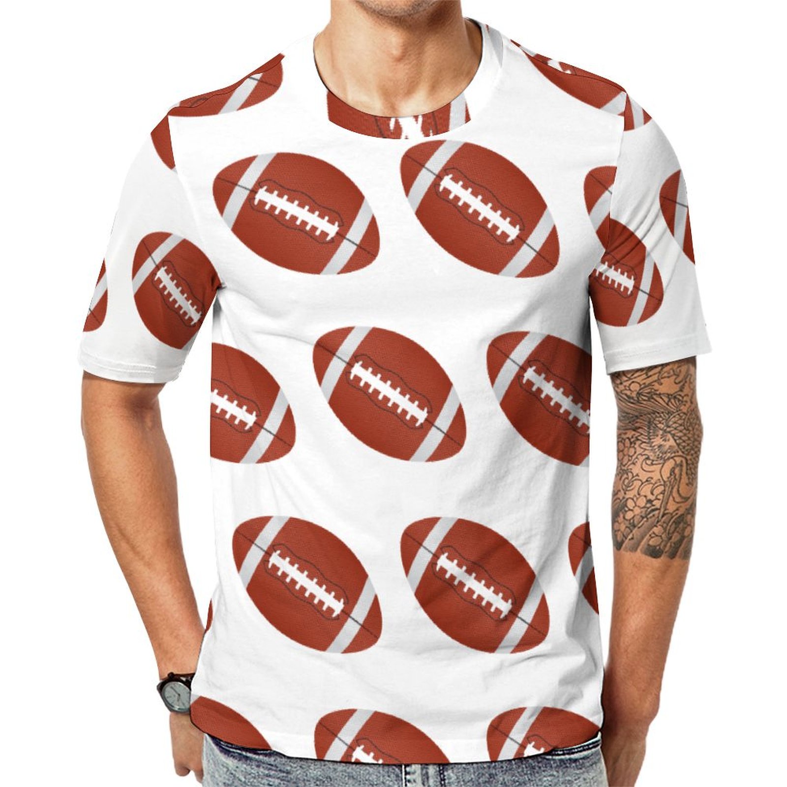 Football Sports Theme Short Sleeve Print Unisex Tshirt Summer Casual Tees for Men and Women Coolcoshirts