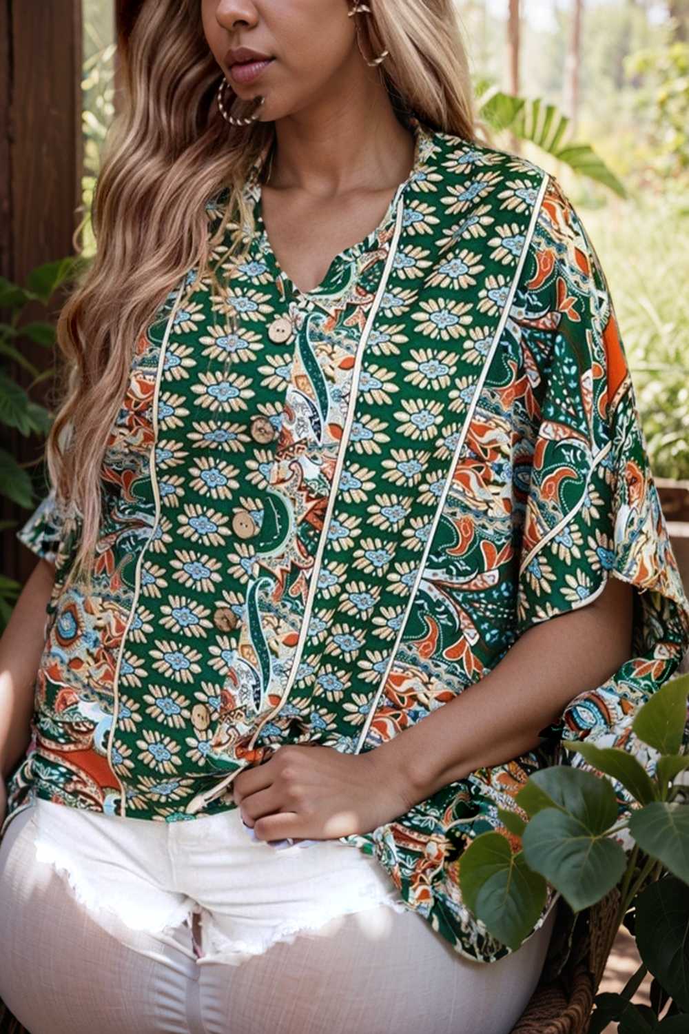 casual solid flowy loose tunic short sleeve v neck blouse