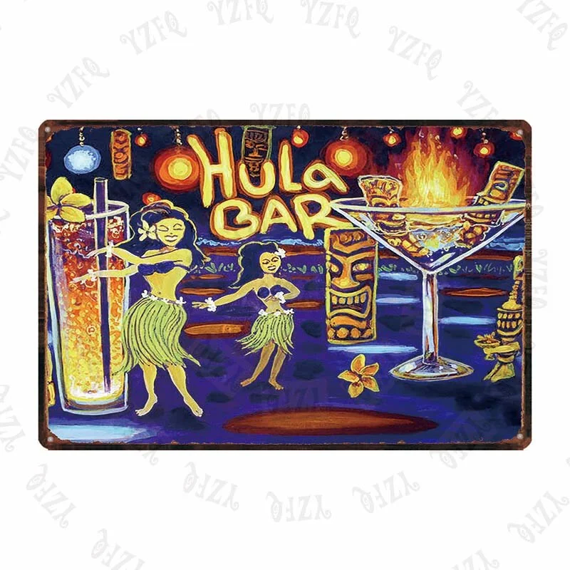 Athvotar Vintage Poster Surfing Beach Metal Sign Travel Souvenir Retro Wall Bar Art Home Cinema Decor Cuadros DU-5391A