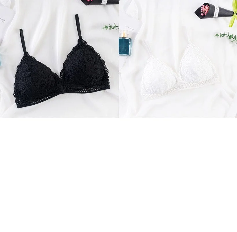 French seamless deep V seamless lace bra ladies wireless push up thin bra soft underwear comfortable sexy underwear french bra