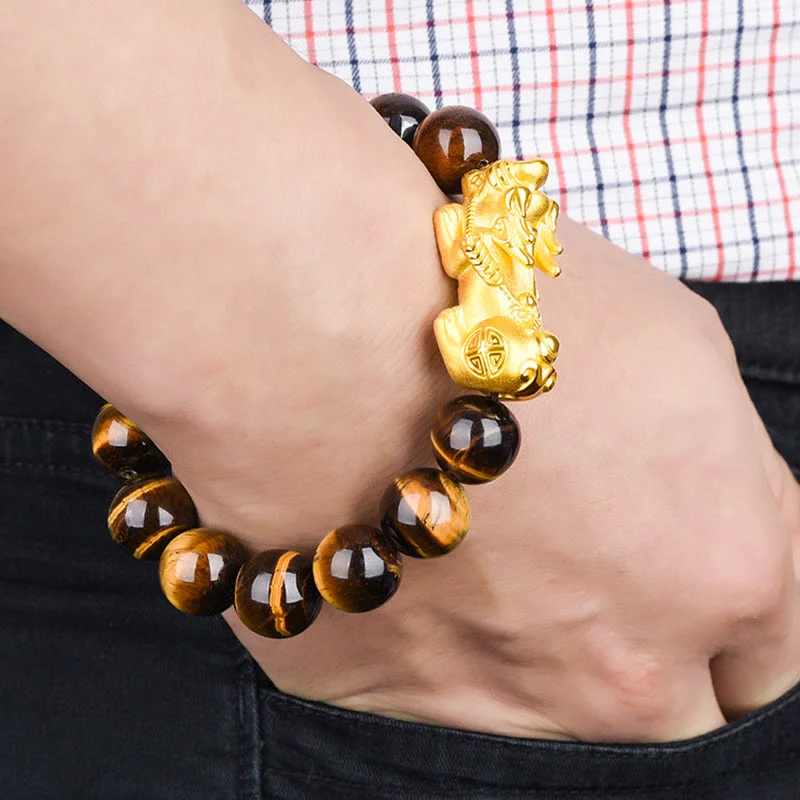 Natural Tiger Eye Pixiu Protection Courage Bracelet