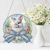 Easter Bunny DIY 2D Flat Acrylic Double Sided Diamond Painting Hanging Pendant