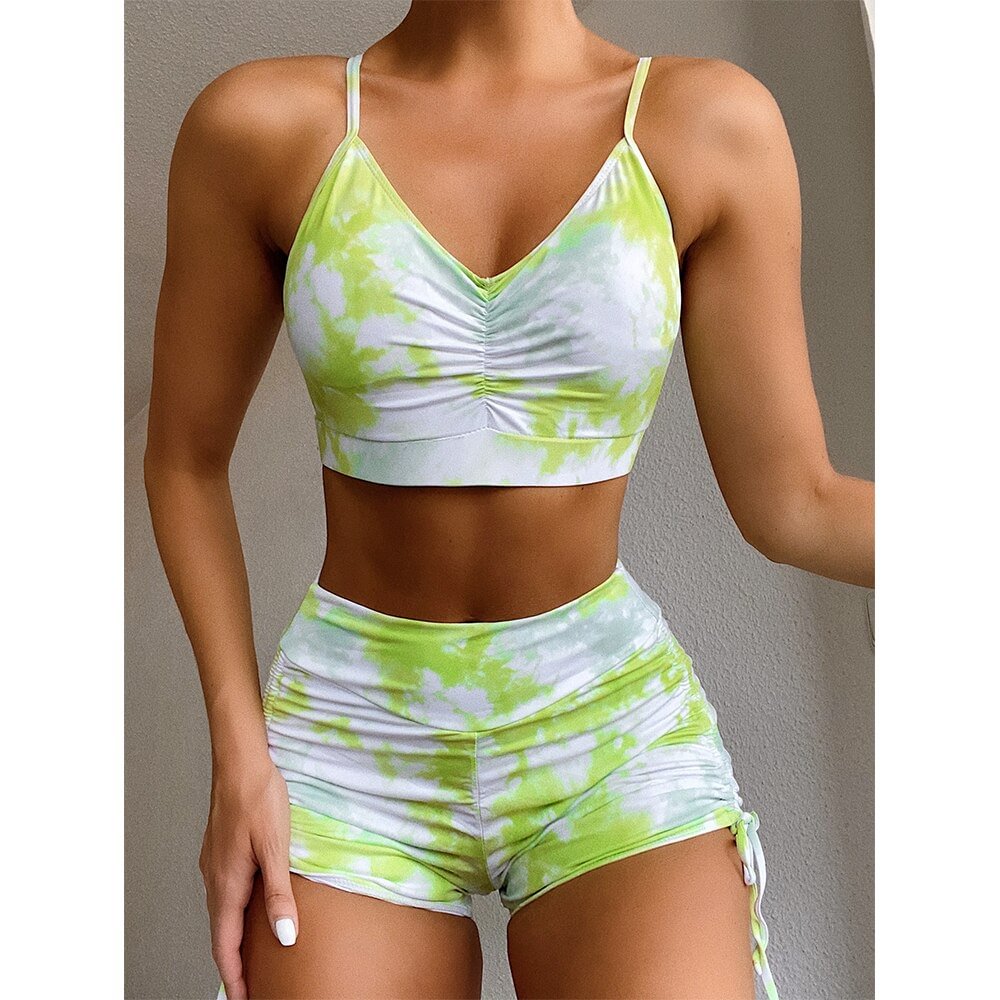 High Waist Bikini Set 2021 New Tie-Dye Swimwear Women Swimsuit Female Two Pieces Bikini Bather Bathing Suit Beachwear Swim Lady