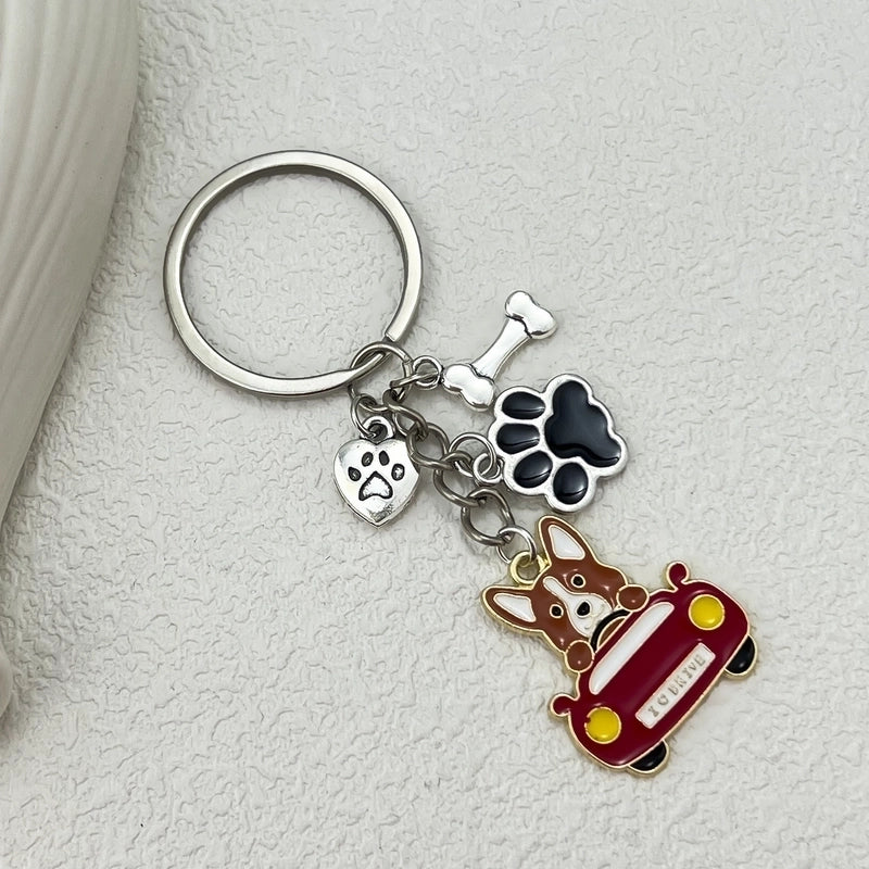 Casual Cute Minimalist Dog Alloy Enamel Keychain