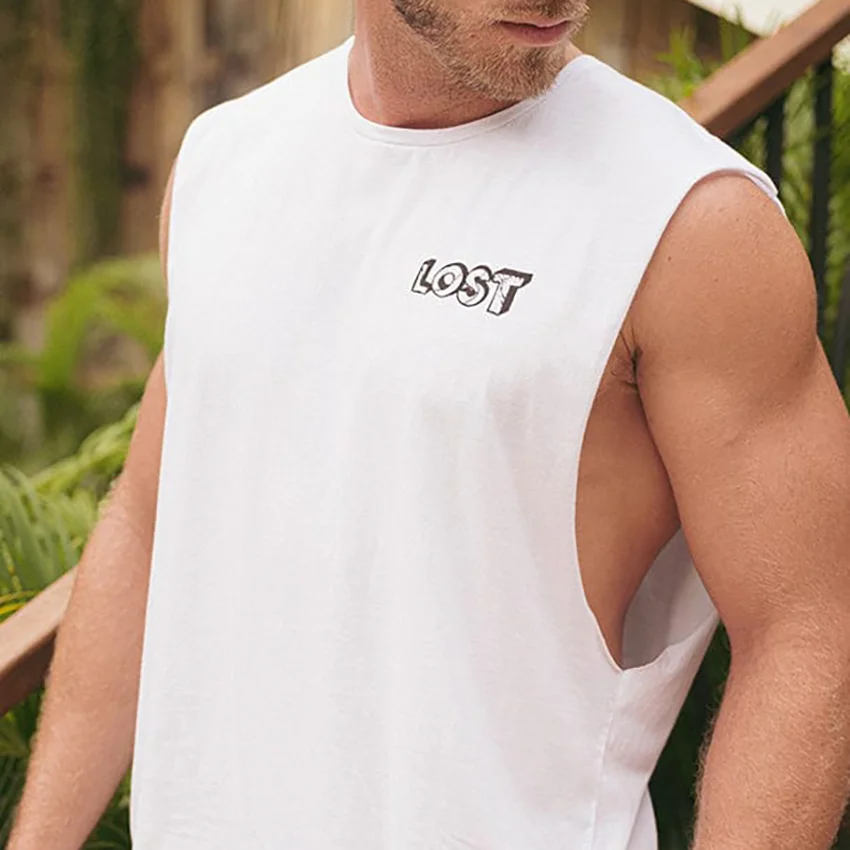 Men's Casual Hawaiian Skull Tank Top