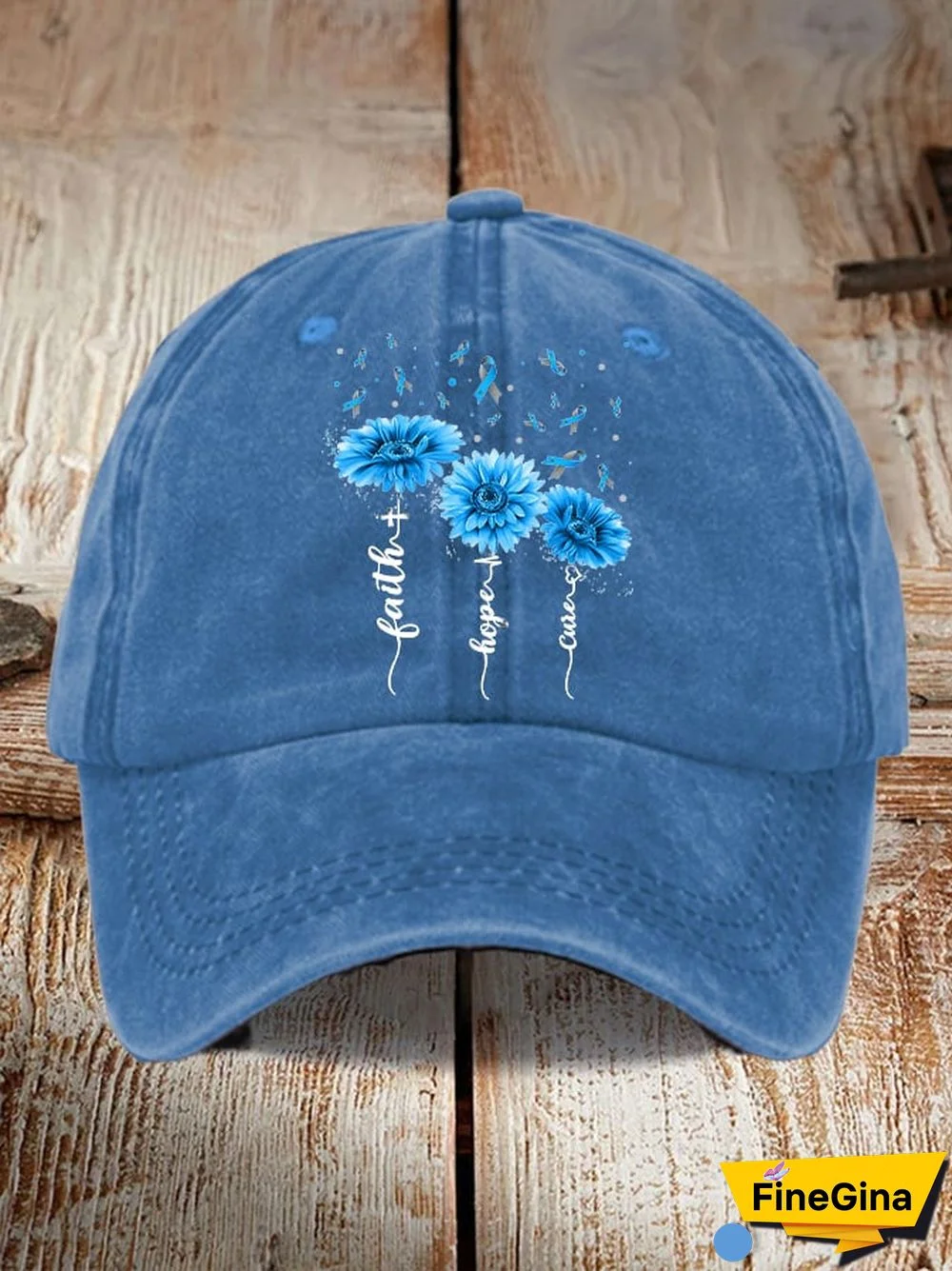 Faith Hope Cure Diabetes Awareness Print Hat