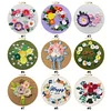 (Multi-Style) Flower-DIY Embroidery Kit with Pattern Cotton Threads Needles Hoop 30*30cm/11.81*11.81in