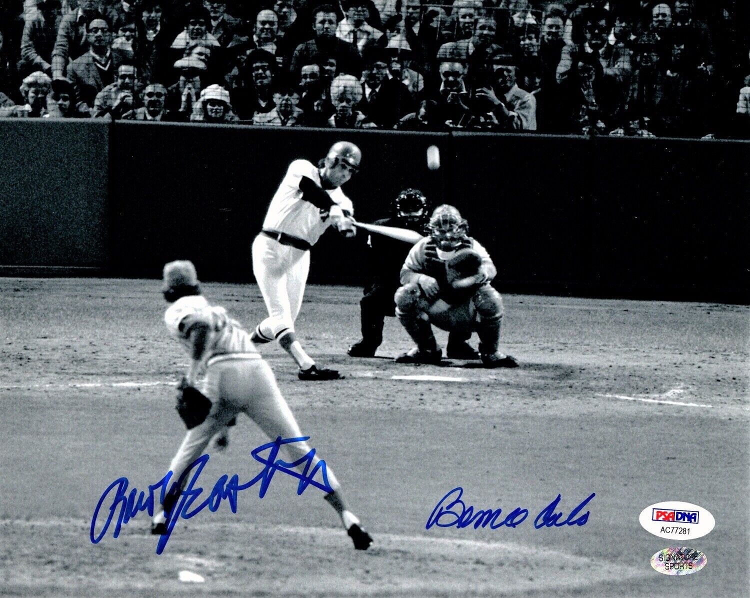 Bernie Carbo + Rawly Eastwick Signed Red Sox 1975 World Series Photo Poster painting PSA/DNA COA