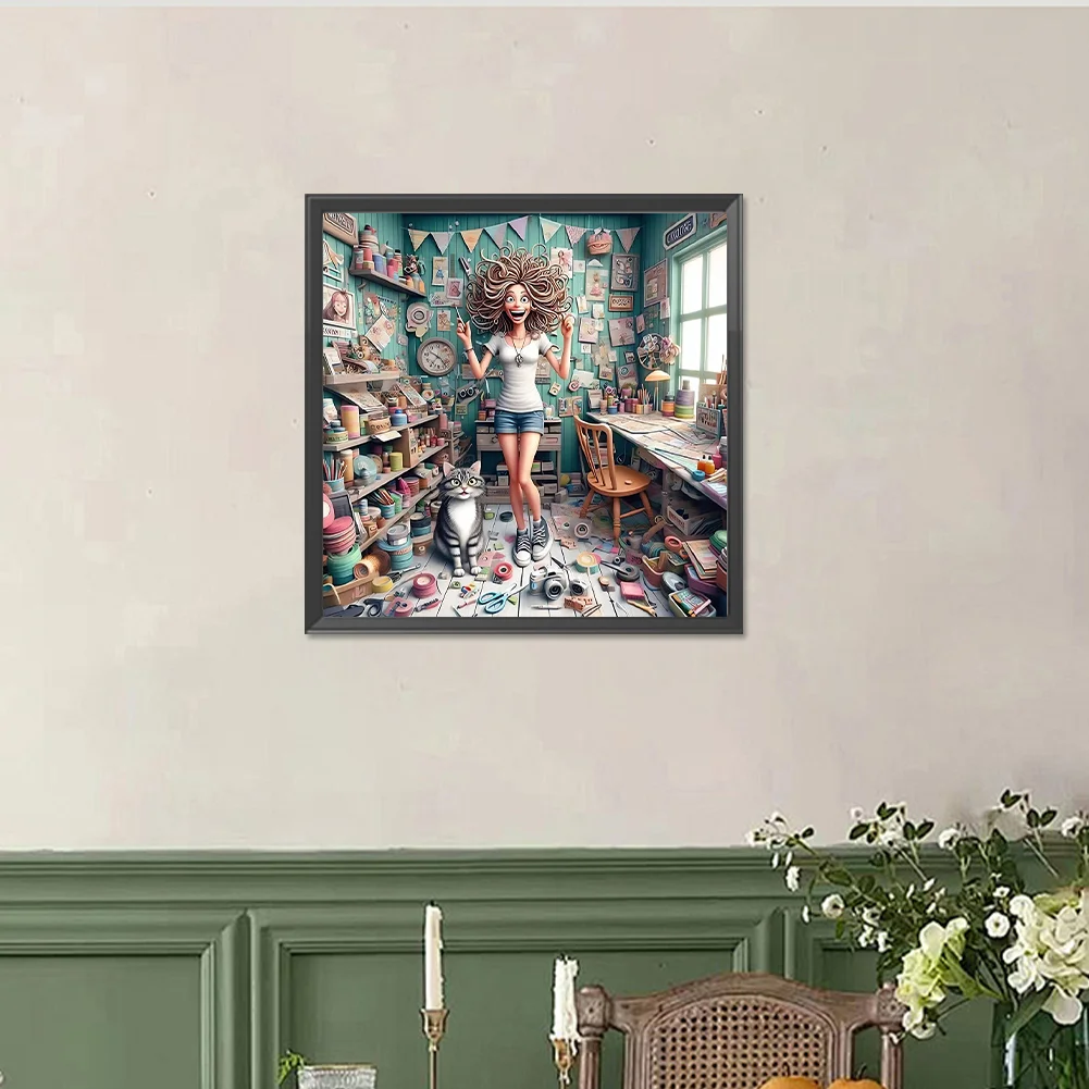 Diamond Painting - Full Round Drill - Girl(Canvas|40*40cm)