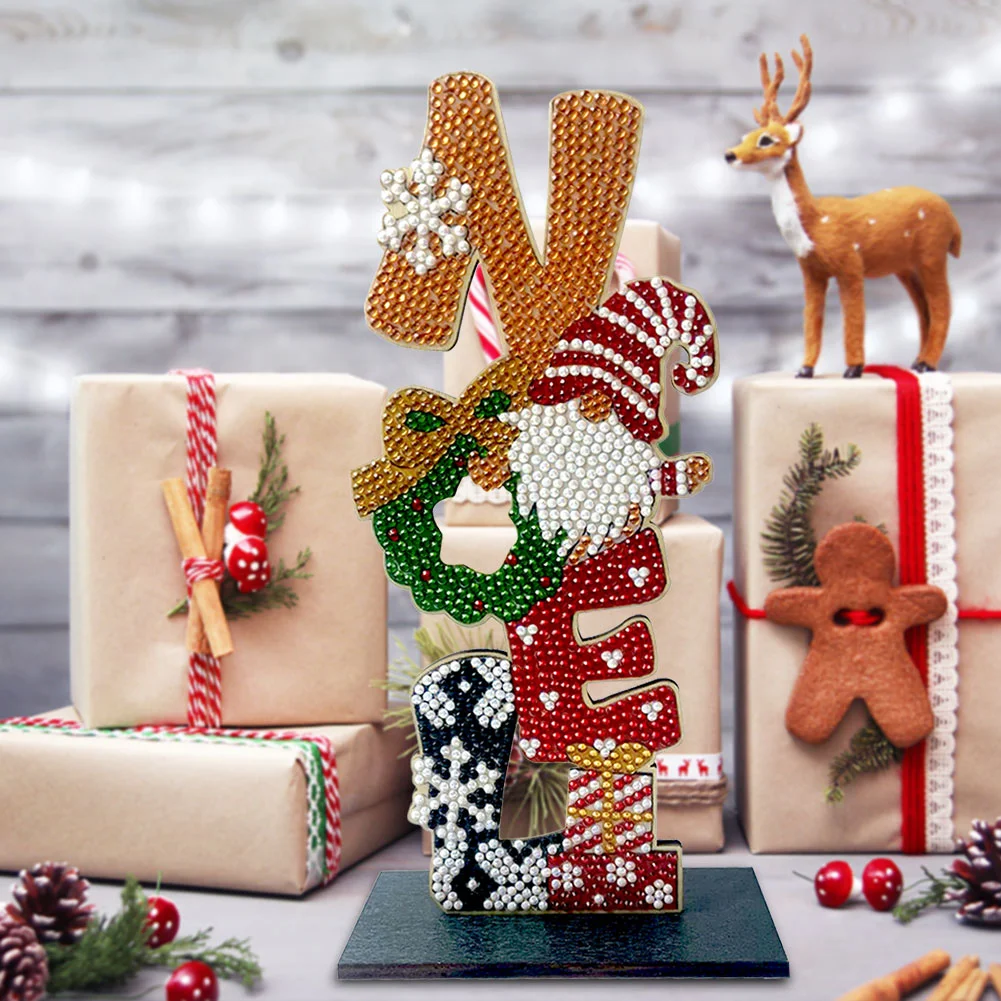 Christmas Wooden Spot Diamond Decoration (Single-sided Crystal Diamond)