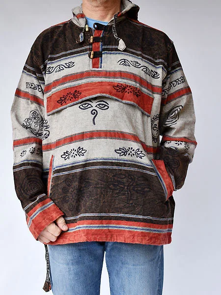 Men's Ethnic Print Hippie Hoodie Long Sleeve Sweatshirt
