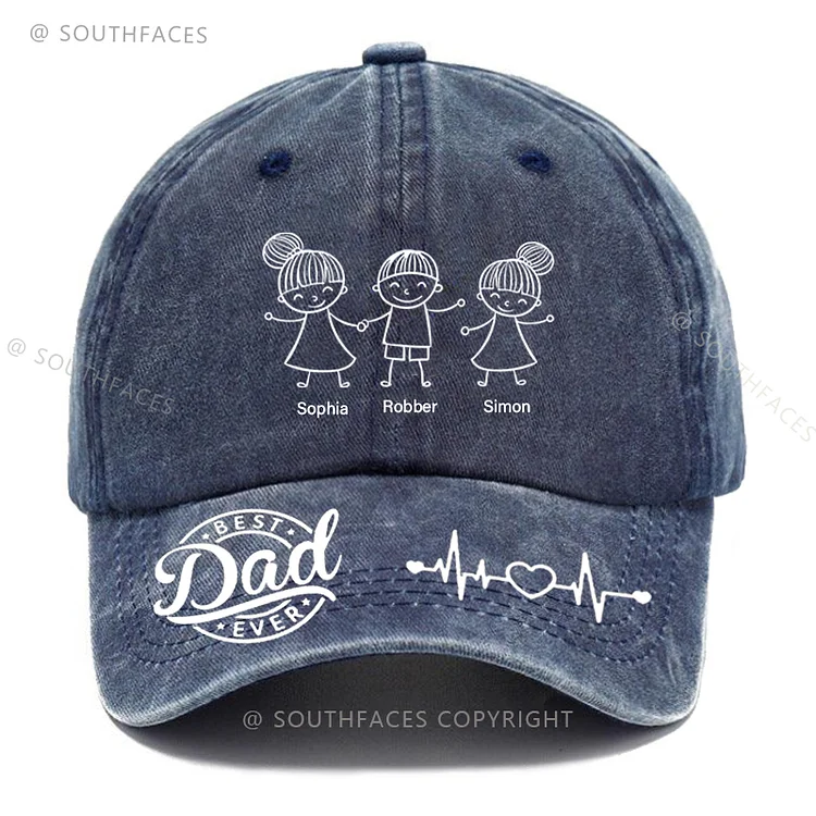 Best Dad Ever Kid's Print - Family Personalized Custom Hat